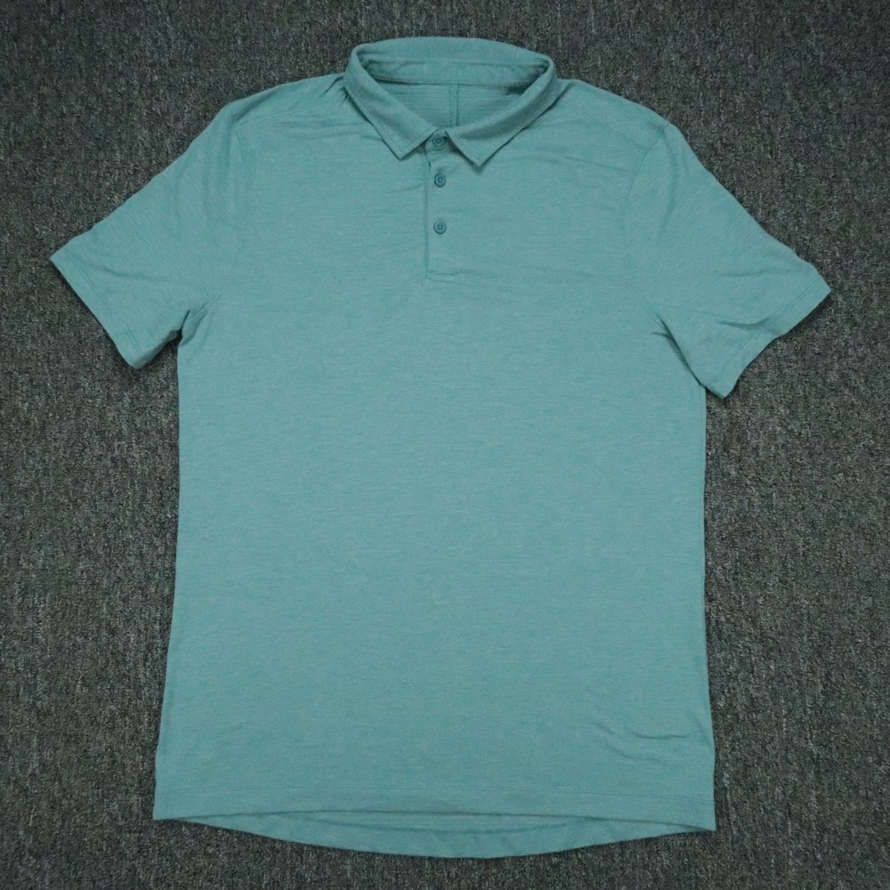 Lululemon Shirt Mens Medium Blue Evolution Polo Short Sleeve Golf Performance